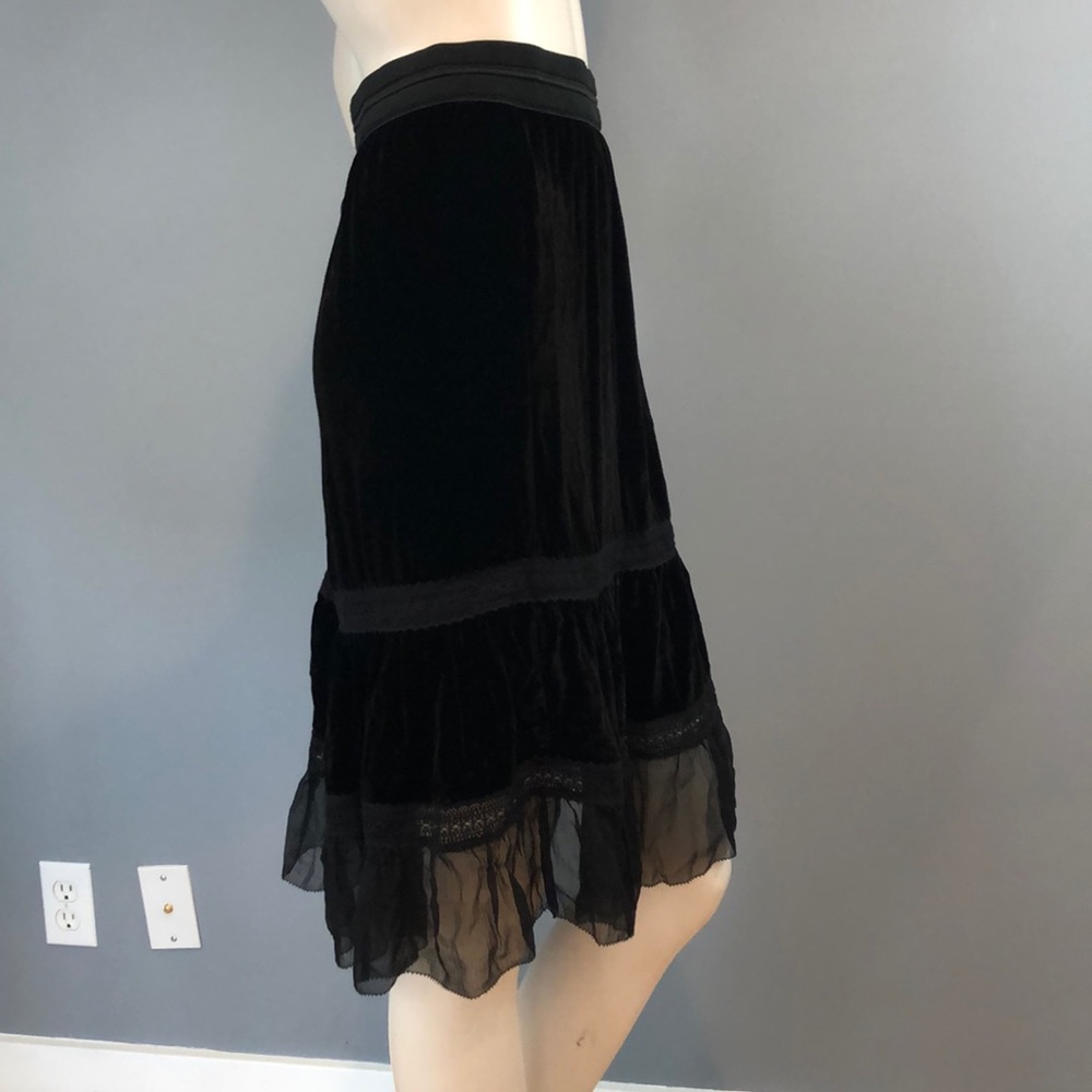NWT Elie Tahari Black Velvet Skirt Sz LG - Picture 5 of 8